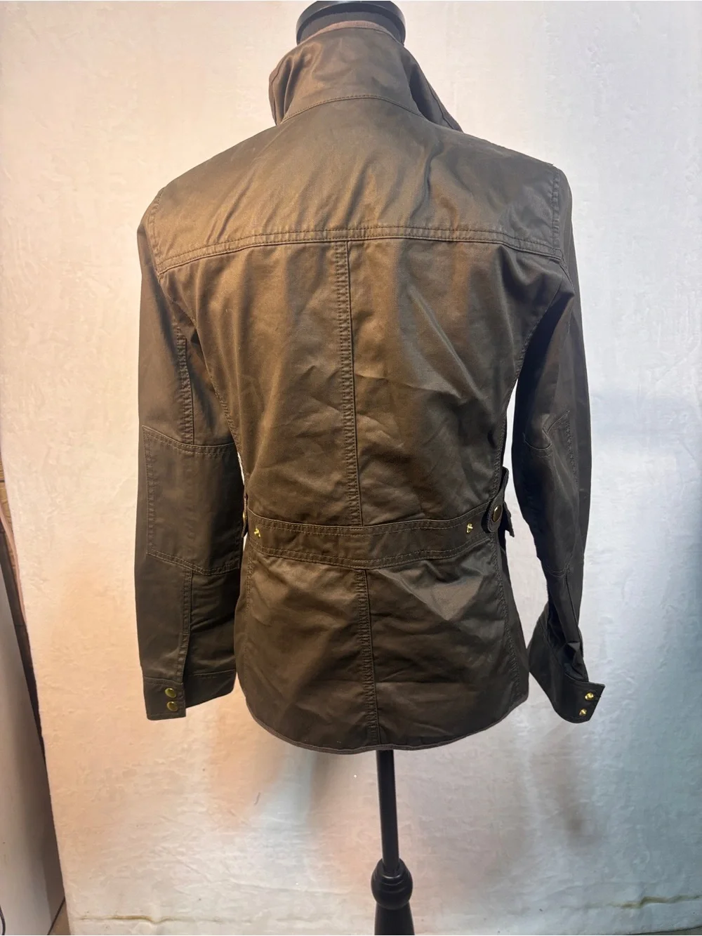 JCrew Downtown Field Waxed Utility Mossy Brown Green Jacket XS Obama